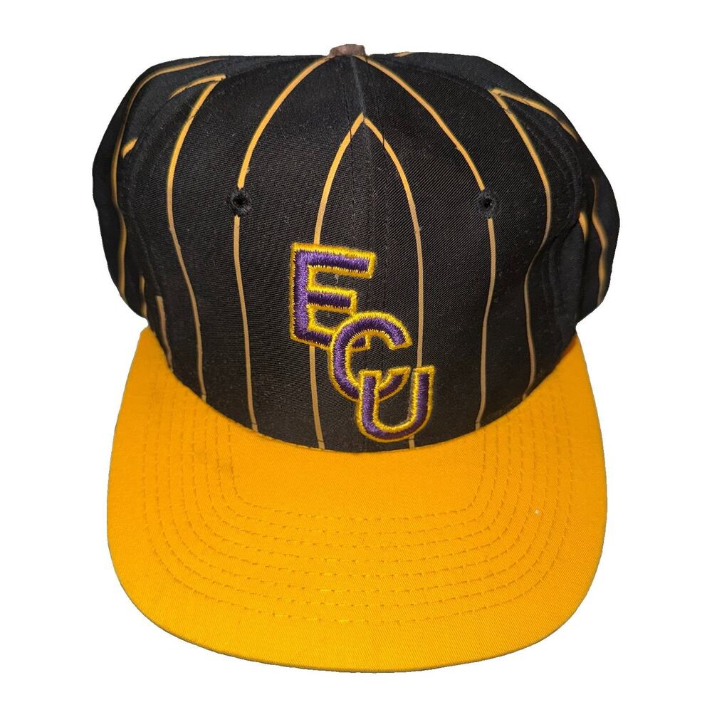 Vintage 90s East Carolina University ECU Headmaster Snapback Hat Cap